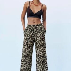Zara Floral with metallic thread pants